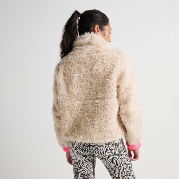 STANCE | "Heatin' Up" Sherpa Pullover Beige Ivory Pink Black Jacket | Large - Picture 3 of 9